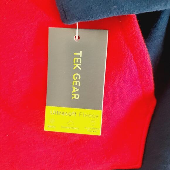 L New Tek Gear fleece pullover zippered front pocket - Picture 2 of 3